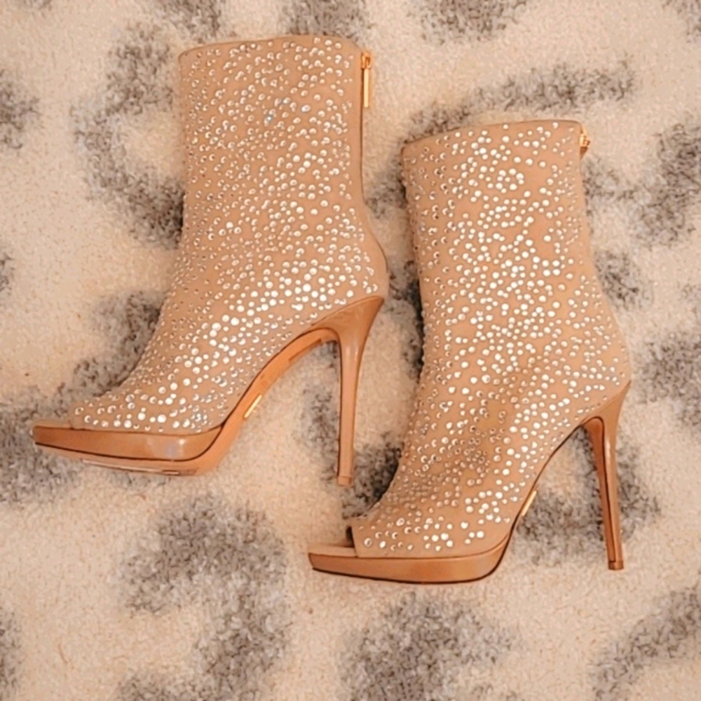 Herve Leger- Vero Cuoio Shimmer Booties